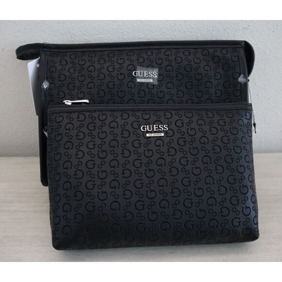 Guess E8930412 Women's Black Crimson Debossed Cosmetic Make Up Travel Cases - Picture 8 of 16